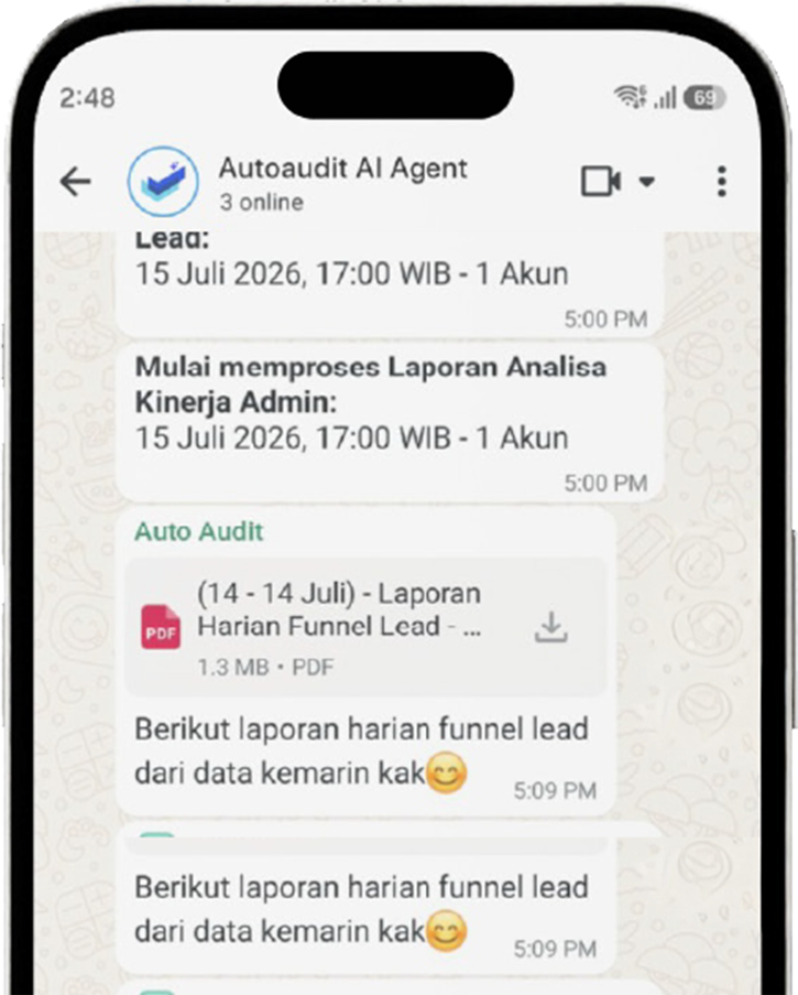 Automatic Report WhatsApp Preview